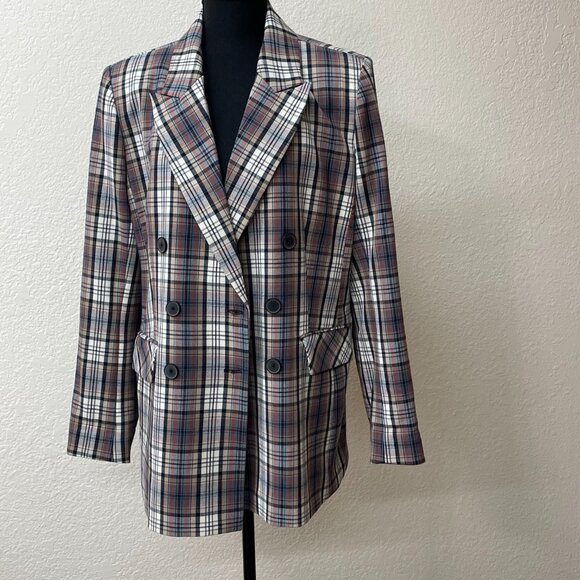 Cara Santana by Apartment 9 Plaid Jacket Size 10 - Picture 3 of 9